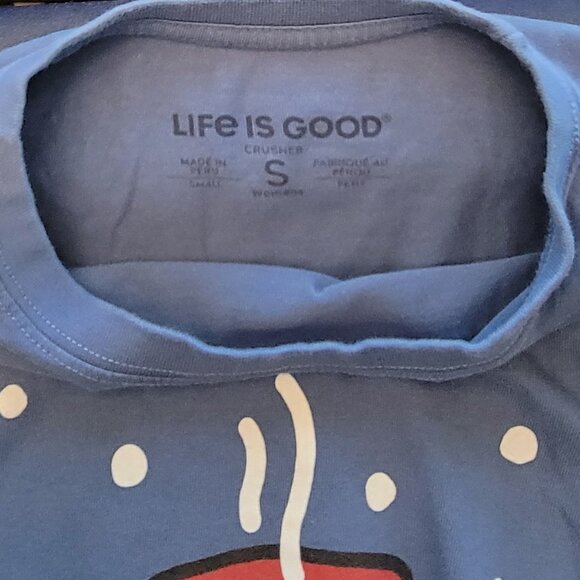Life Is Good Women's Let it Snow Mug Long Sleeve Crew Neck Crusher Tee - S - Picture 5 of 5